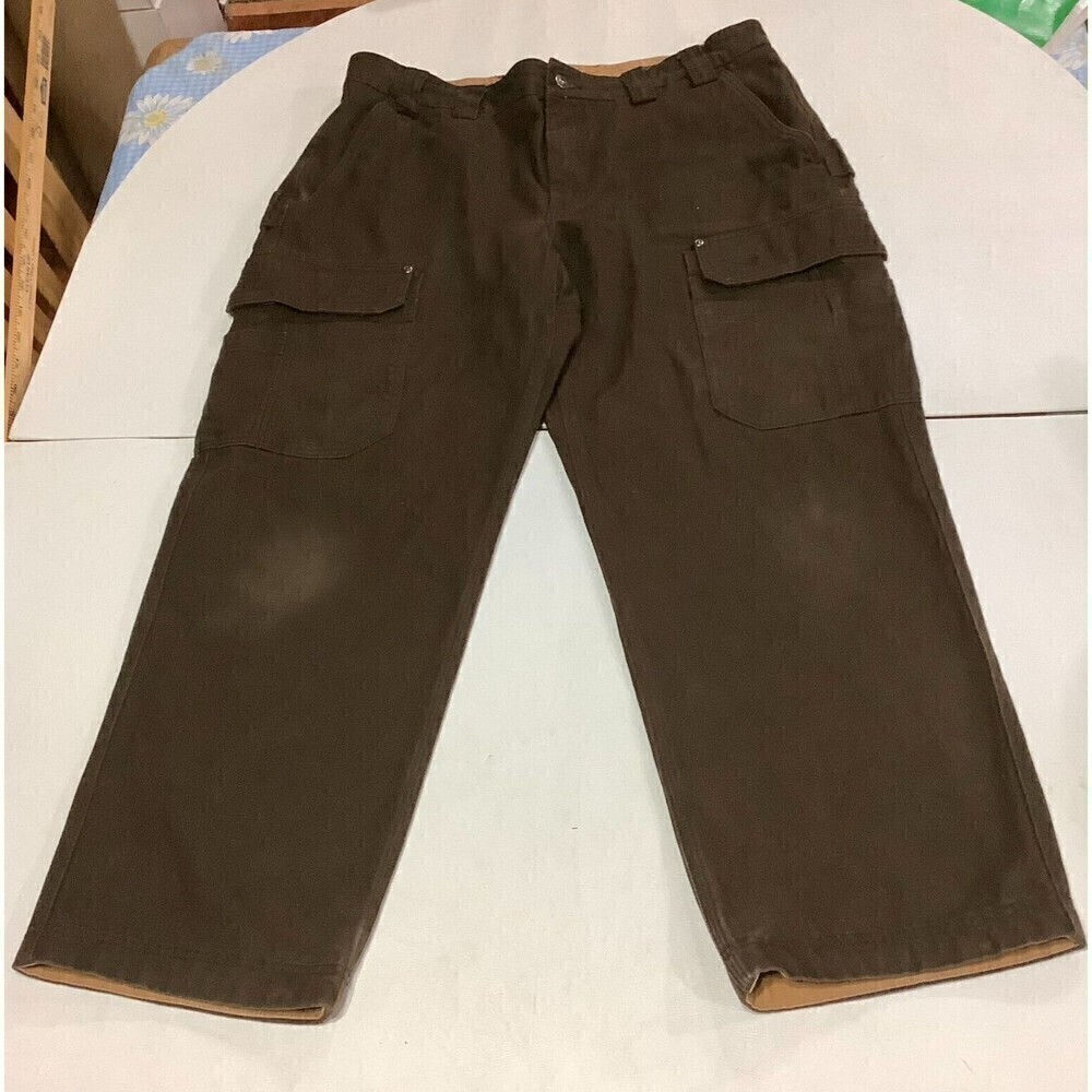 Duluth Trading Co Cargo Canvas Work Pants Brown Size 38x30